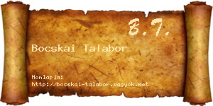 Bocskai Talabor névjegykártya